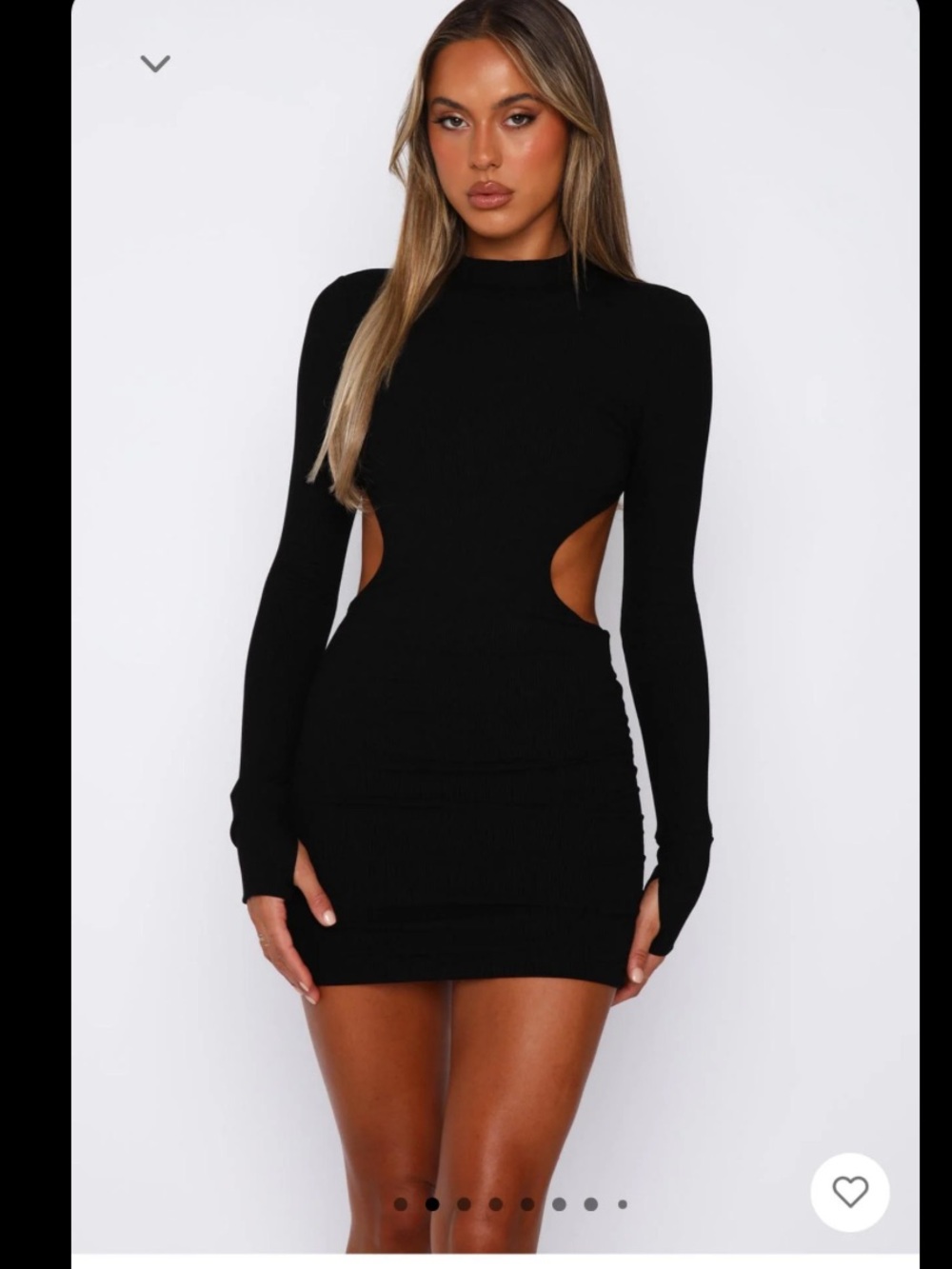 Whitefox Break The Rules Long Sleeve Black Mini Dress